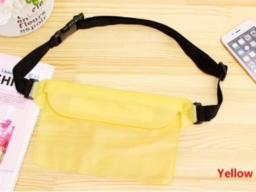 Waterproof Swimming Bag Ski Drift Diving Shoulder Waist Pack Bag Underwater Mobile Phone Bags Case Cover For Beach Boat Sports (Color: yellow)
