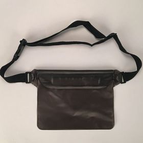 Waterproof Swimming Bag Ski Drift Diving Shoulder Waist Pack Bag Underwater Mobile Phone Bags Case Cover For Beach Boat Sports (Color: Black)